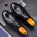 Euro Step Genuine Leather Formal Business Men's British Brogue Casual Korean Style Versatile Groom Wedding Shoes_vogvips.com
