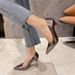 MTX 966-3 Korean Style Checkered Patent Leather French Pointed Toe Heel Pumps Elegant Party Shoes Ultra High Heels_vogvips.com