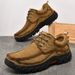 Casual Leather Shoes Men's Autumn Leather Platform Sole Anti-Slip One-Foot Pedal Top Layer Cowhide Men's Shoes Cargo Boo_vogvips.com