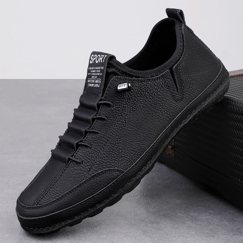 ShoeVault Large Size Genuine Men's 2025 New Breathable Soft Sole Casual Work Safety Chef Leather Shoes Versatile Simple_vogvips.com