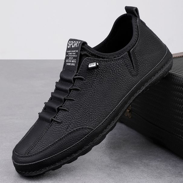 ShoeVault Large Size Genuine Men's 2025 New Breathable Soft Sole Casual Work Safety Chef Leather Shoes Versatile Simple_vogvips.com