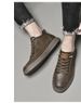 Men's Shoes Cowhide Platorm Heightening Board Shoes British Casual Leather Shoes Large Size Men's Shoes Low Top British Single Shoes_vogvips.com