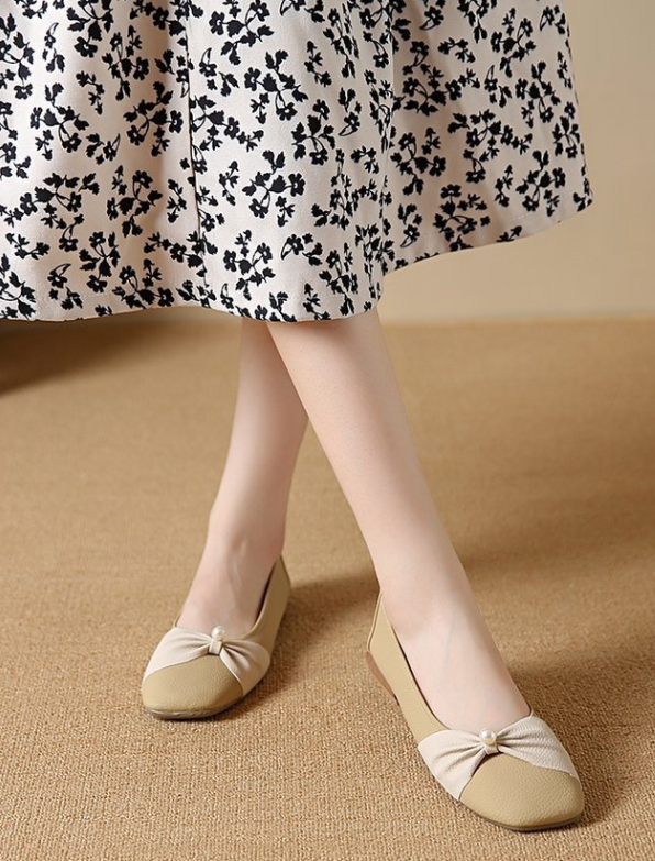 Square Toe Shallow Mouth Single For Women 2025 French Versatile Flat Loafers Soft Sole Spring New Evening Style Women's_vogvips.com