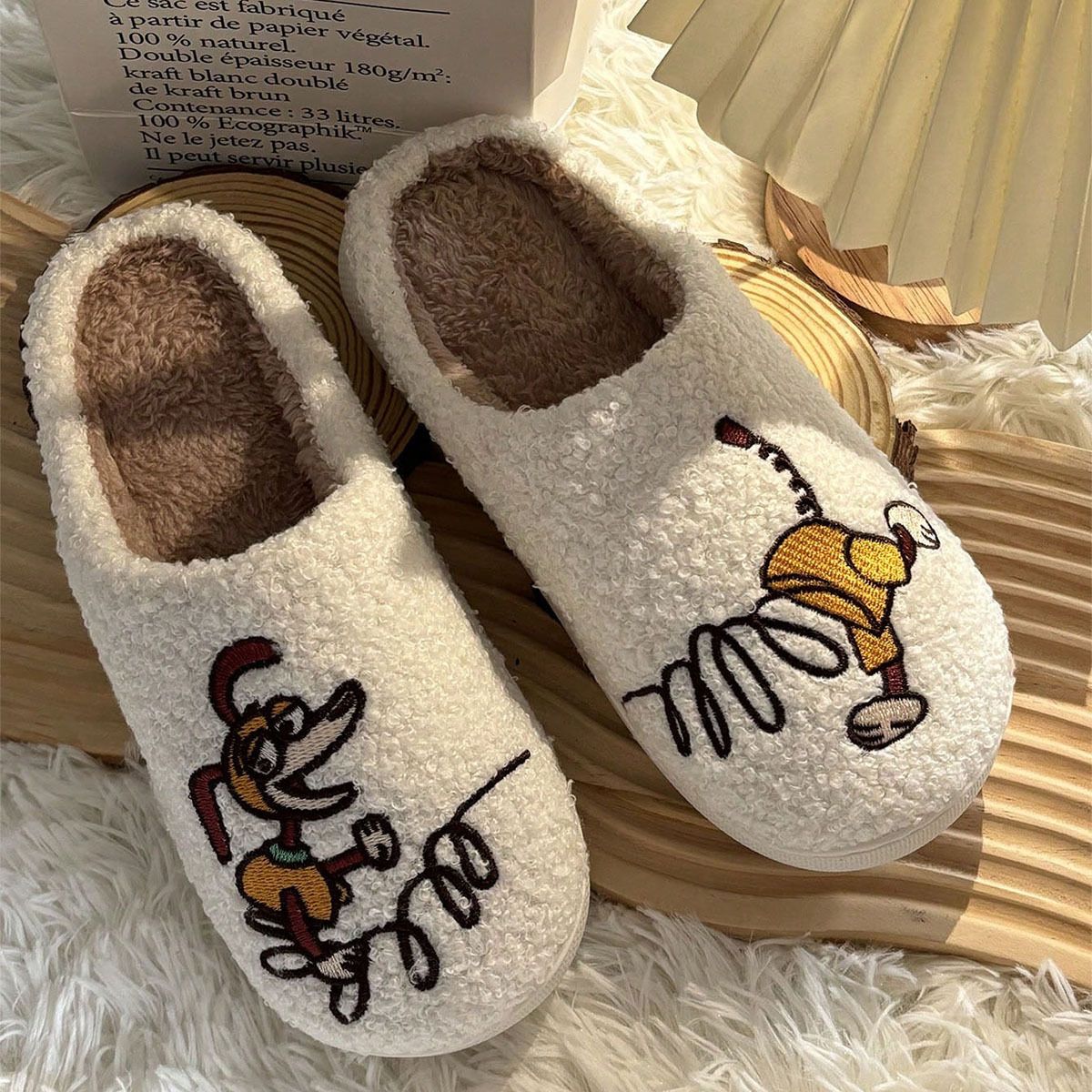 New Thickened For Women Winter Indoor Home Cute Spring Puppy Warm Non-Slip Cotton Slippers_vogvips.com