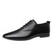 Men's Pointed Leather Shoes, Formal Lace-up Leather Shoes Men's Wedding Shoes_vogvips.com
