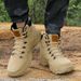 Outdoor High-top Boots Men Anti-slip Flat Comfortable Ankle Boots Men Breathable Wear-resistant Casual Lace-up Hiking Shoes Men_vogvips.com