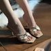 2024 Summer New Square Toe Apricot Rhinestone One-Strap Sandals For Women, High Heel Stiletto Half Slippers_vogvips.com