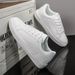 Men's And Soft Women Comfortable Casual PU Leather Shoes For Autumn Solid White Men Sneakers_vogvips.com