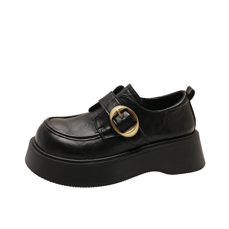 Small Leather Short Boots Platform Single Shoes Inner Heightening Loafers Thick Heels Women S_vogvips.com