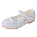 Children's single shoes baby Princess shoes Girl's glass shoes spring and autumn show white leather shoes_vogvips.com