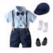 Boys' Baby Outfit Infant Crawling Suit Weekly Formal Wear Trendy Short Sleeve Romper Jumpsuit Overalls_vogvips.com