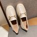 High Quality White Loafers For Women 2023 Spring British Style Soft Leather Work Shoes With Thick Heels And Large Size_vogvips.com