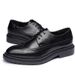 Xinyida Trendy Korean Version Business Formal Casual Men's Block Carved Pointed Leather Shoes 9701-H_vogvips.com