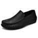 Men's Summer Shoes, Genuine Casual Breathable Slip-On Leather Soft Sole Driving Shoes_vogvips.com