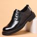Men's casual leather shoes Leather business dress men's shoes thick soled big head breathable shoes_vogvips.com