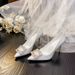 Satin High Heels For Women With White Crystal Rhinestones Plus Size Wedding Dresses Bride_vogvips.com