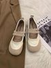Flat-soled Single Shoes Women's Niche Shallow Mouth Velcro One-word Foreign Trade Large Size Mary Jane Casual Shoes_vogvips.com