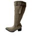 Over-the-Knee For Women 2025 Autumn Winter Khaki Suede Pointed Toe Thick Heel Slimming Ruched Slouch Boots_vogvips.com
