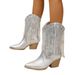 Cross-border European And American Fashion Women's Pointed Toe Height-increasing Ladies Autumn Winter Tassel Boots_vogvips.com