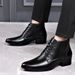 European Warm Series Winter Genuine Leather Chelea For Men Pointed Toe Fleece Lined Lace-up Roman Style Trendy Fahion High Heel Martin_vogvips.com