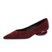 8302 French Retro Pointed Toe Suede Low Shallow Mouth Hollow Heel Pedicure Single Everyday Versatile Elegant Women's_vogvips.com