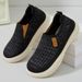 Women's Shoes Casual Shoes Soft-soled Single Shoes One-pedal Lazy Shoes Middle-aged And Elderly Mother Shoes Breathable Fly-woven Shoes_vogvips.com