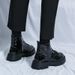 European Warm Series Martin British Style High Dark Series Shiny Leather Thick Sole Height Increasing Mid Top Inner Side Zipper Short Boots_vogvips.com