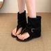 Women's Height-Increasing Clip-Toe Herringbone Sandal Boots, 2026 New Summer Model, High-End Roman Sandals To Pair With_vogvips.com