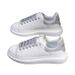 High Version New White Unisex Color Block Cowhide Versatile Thick Soled Height Increasing All Black Sneakers_vogvips.com