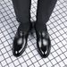 British Style Korean Version Leather Business Formal Slip-On Casual Trendy Hidden Heel Men's Lazy Single Shoes_vogvips.com