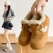 Beanie Fleece-Lined 2025 Winter Lamb Wool Loafers Women Flat Furry Cotton Shoes BK882_vogvips.com