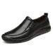 Men's Casual Shoes Round Head Layer Large Size Overshoes Soft Sole Non-slip Shallow Mouth Men's Shoes_vogvips.com