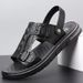 Men's Outdoor Slippers High-quality 2025 Summer Leather Sandals For Men New Man's Walking Shoes_vogvips.com
