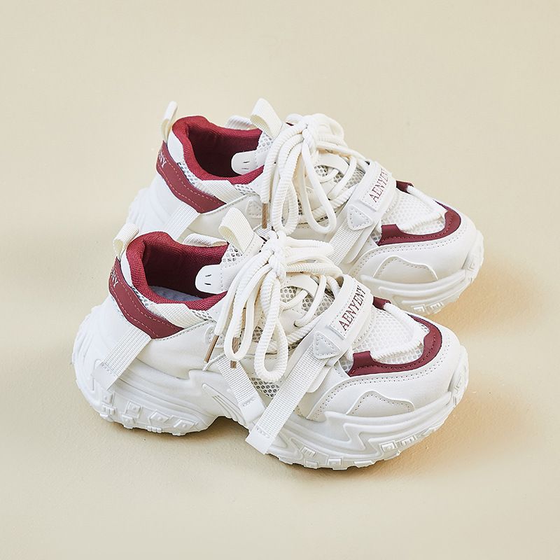 Daddy Shoes Female Student Sports And Leisure Mesh Breathable Height-increasing Shoes_vogvips.com