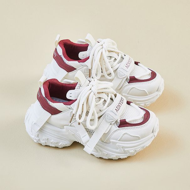 Daddy Shoes Female Student Sports And Leisure Mesh Breathable Height-increasing Shoes_vogvips.com