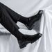 Euro Step 2025 Autumn Winter New Men's Pointed Casual Low-top Thick-soled Business Brogue Rubber Black Leather Shoes 1377-R_vogvips.com
