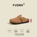 Upgraded 4CM Cork Sole Flat Women's Retro Thick Leather Half Slippers Brown Apricot Gray Beige Summer Outdoor Fashion_vogvips.com