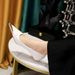 Women's Elegant Pointed Toe Mid Heel Party Shoes With Metallic Accents & Glitter Fabric, Snake Print Design, Sizes 34-40_vogvips.com
