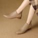 Autumn Winter New Thick Medium Heel Round Toe Short Back Zipper Fashion Martin Soft Leather Comfortable Women's Boots_vogvips.com