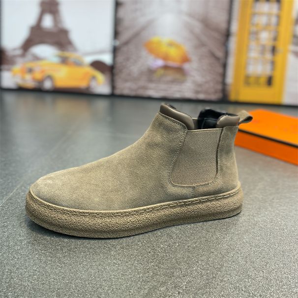 Martin Autumn Winter High British Style Work Mid Top Boots Trendy Genuine Leather Suede Men's Shoes_vogvips.com