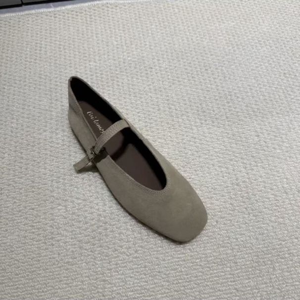 Flat Square-Toed Mary Jane Women's 2023 New Spring And Autumn Versatile Genuine Leather Retro Soft-Soled Granny Shoes_vogvips.com