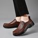 Men's Shoes Outdoor Big Head Leather Shoes Tooling Casual Shoes Low Top Cover Foot Surface Large Size Loafers Dad Shoes_vogvips.com