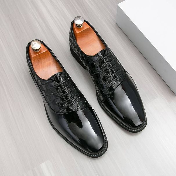 New Fashion Men's British Black Business Casual Loafer Shoes Daily Driving Office Leather Shoes One Foot Pedal Lazy Brown Banquet Dress Wedding Men's_vogvips.com