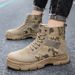 25 New Men's Shoes, Retro Camouflage Men's Martin Boots, Casual Shoes Men's Boots_vogvips.com