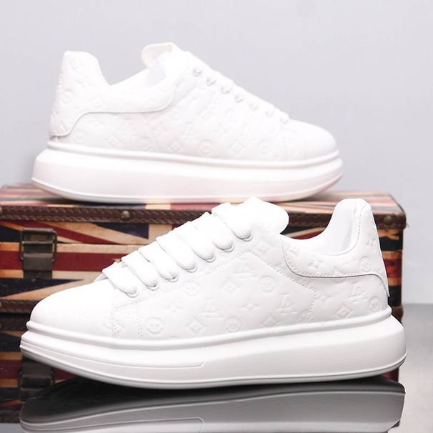 Men's Genuine Leather High Top Sneakers Breathable Lightweight Casual Sports Shoes Classic Autumn Winter Trainers Red White Black_vogvips.com