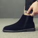 Men's Short Boots Velvet High-top Martin Boots Men's Leather Single Zipper Retro Cowhide Chelsea Men's Boots Tide_vogvips.com