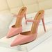 Elegant Retro Pointed Toe High Heel Slingback Sandals For Women - PU Leather Open-Toe Hollow-Out Design With Comfortable Sole_vogvips.com