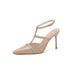 High Heeled Sandals For Women In The Summer Of 2025, Versatile And Elegant. Bare Color, Pointed, Straight Buckle Strap_vogvips.com