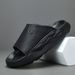 【 Price Control 】 Men's Genuine Leather One-piece Versatile Summer Shoes, Size 45 High-end Casual Slippers_vogvips.com