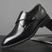 Euro Step Slip-On Leather For Men Korean Style British Men's Business Formal Trendy One-Piece Casual Wedding Shoes_vogvips.com